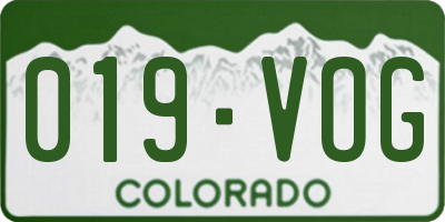 CO license plate 019VOG