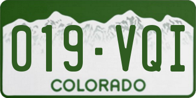 CO license plate 019VQI