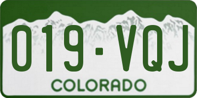 CO license plate 019VQJ