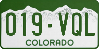 CO license plate 019VQL