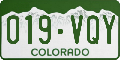 CO license plate 019VQY