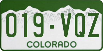 CO license plate 019VQZ