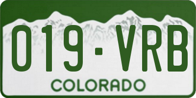 CO license plate 019VRB