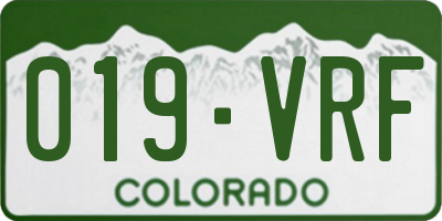 CO license plate 019VRF