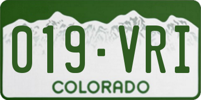CO license plate 019VRI