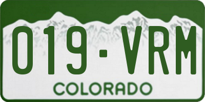 CO license plate 019VRM