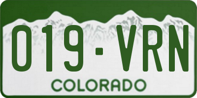 CO license plate 019VRN