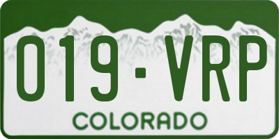 CO license plate 019VRP
