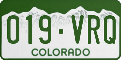 CO license plate 019VRQ