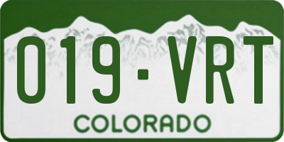 CO license plate 019VRT