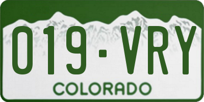 CO license plate 019VRY