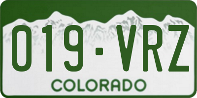 CO license plate 019VRZ