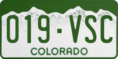 CO license plate 019VSC