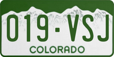 CO license plate 019VSJ