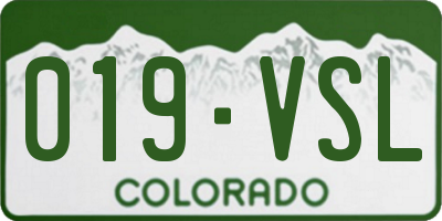 CO license plate 019VSL