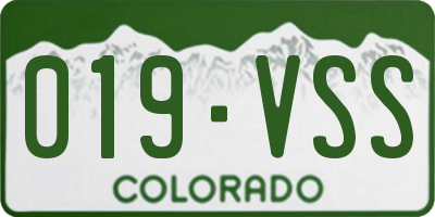 CO license plate 019VSS
