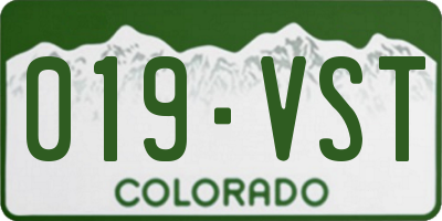 CO license plate 019VST