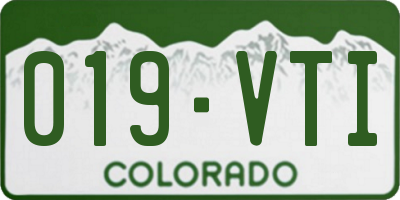 CO license plate 019VTI