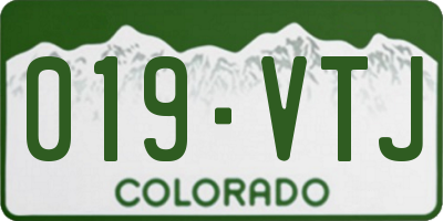 CO license plate 019VTJ
