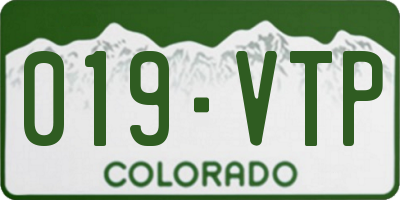 CO license plate 019VTP