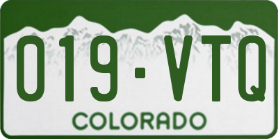 CO license plate 019VTQ