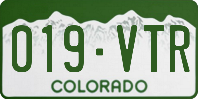 CO license plate 019VTR