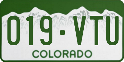 CO license plate 019VTU