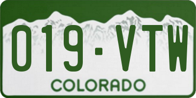 CO license plate 019VTW