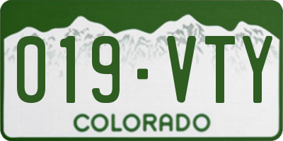 CO license plate 019VTY