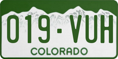 CO license plate 019VUH