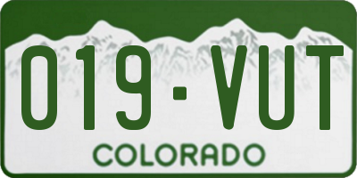 CO license plate 019VUT