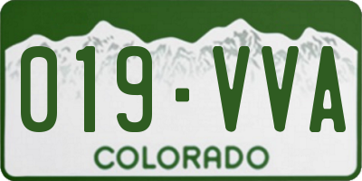 CO license plate 019VVA