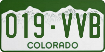 CO license plate 019VVB