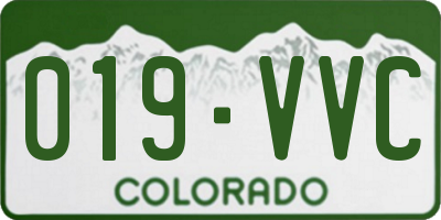 CO license plate 019VVC