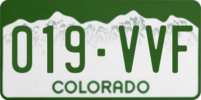 CO license plate 019VVF