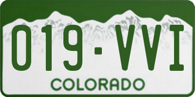 CO license plate 019VVI