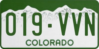CO license plate 019VVN