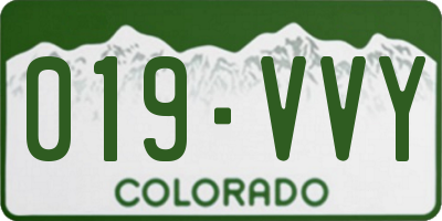 CO license plate 019VVY