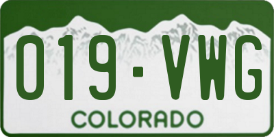 CO license plate 019VWG