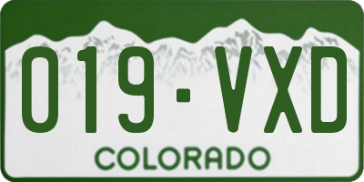 CO license plate 019VXD