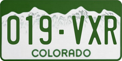 CO license plate 019VXR