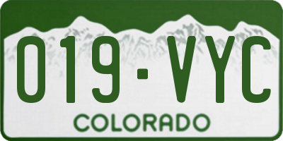 CO license plate 019VYC