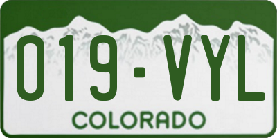CO license plate 019VYL