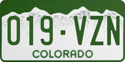 CO license plate 019VZN