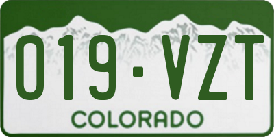 CO license plate 019VZT