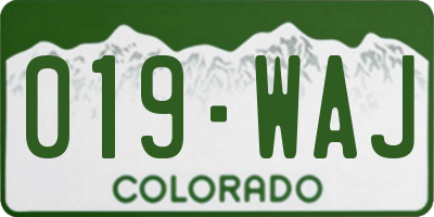 CO license plate 019WAJ