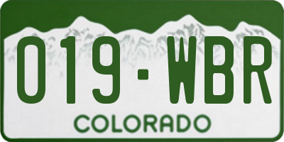 CO license plate 019WBR
