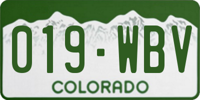 CO license plate 019WBV