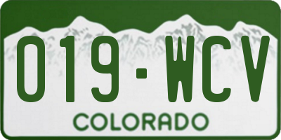 CO license plate 019WCV