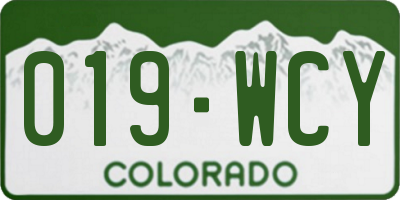CO license plate 019WCY